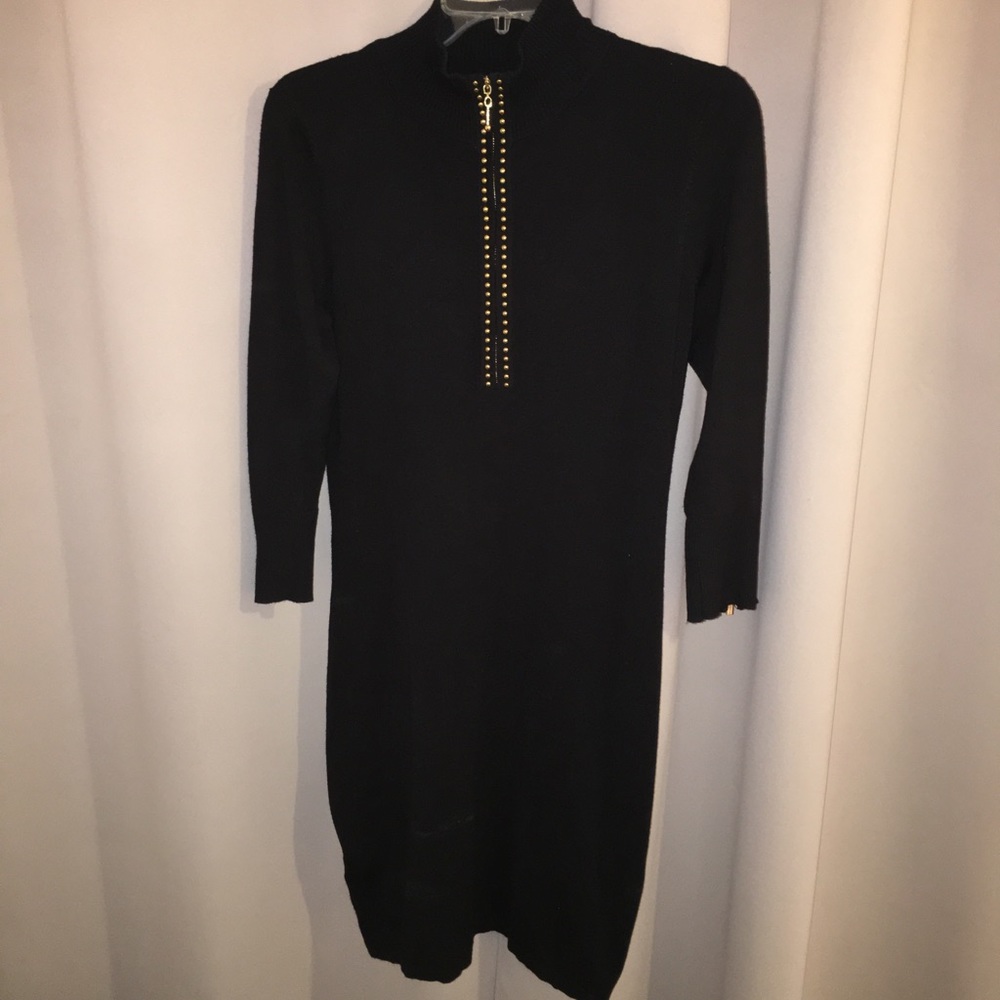 BLACK TIGHT CALVIN KLEIN DRESS W/GOLD ZIPPER  ⬛️🔶